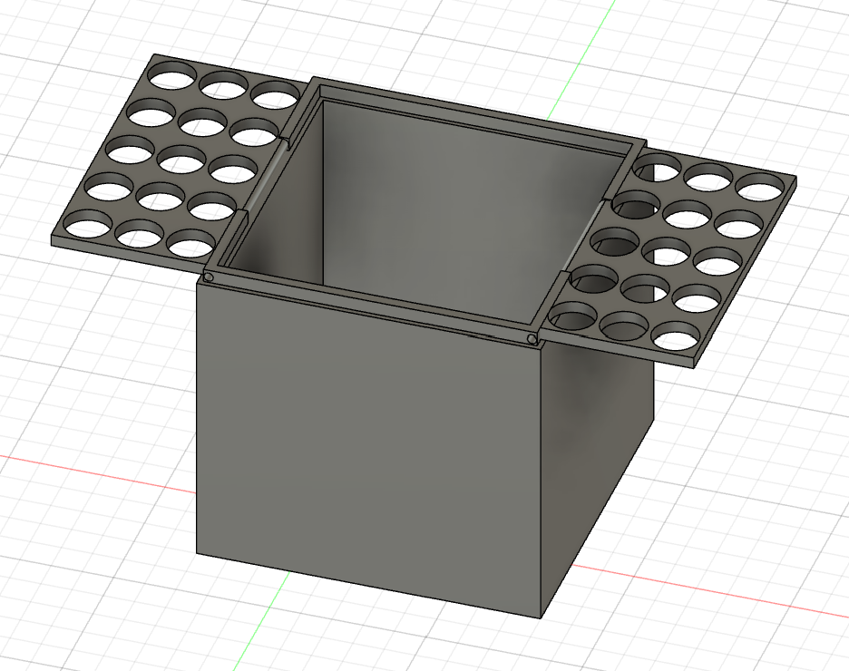 Minimalist desk pot with flip-out penstorage
