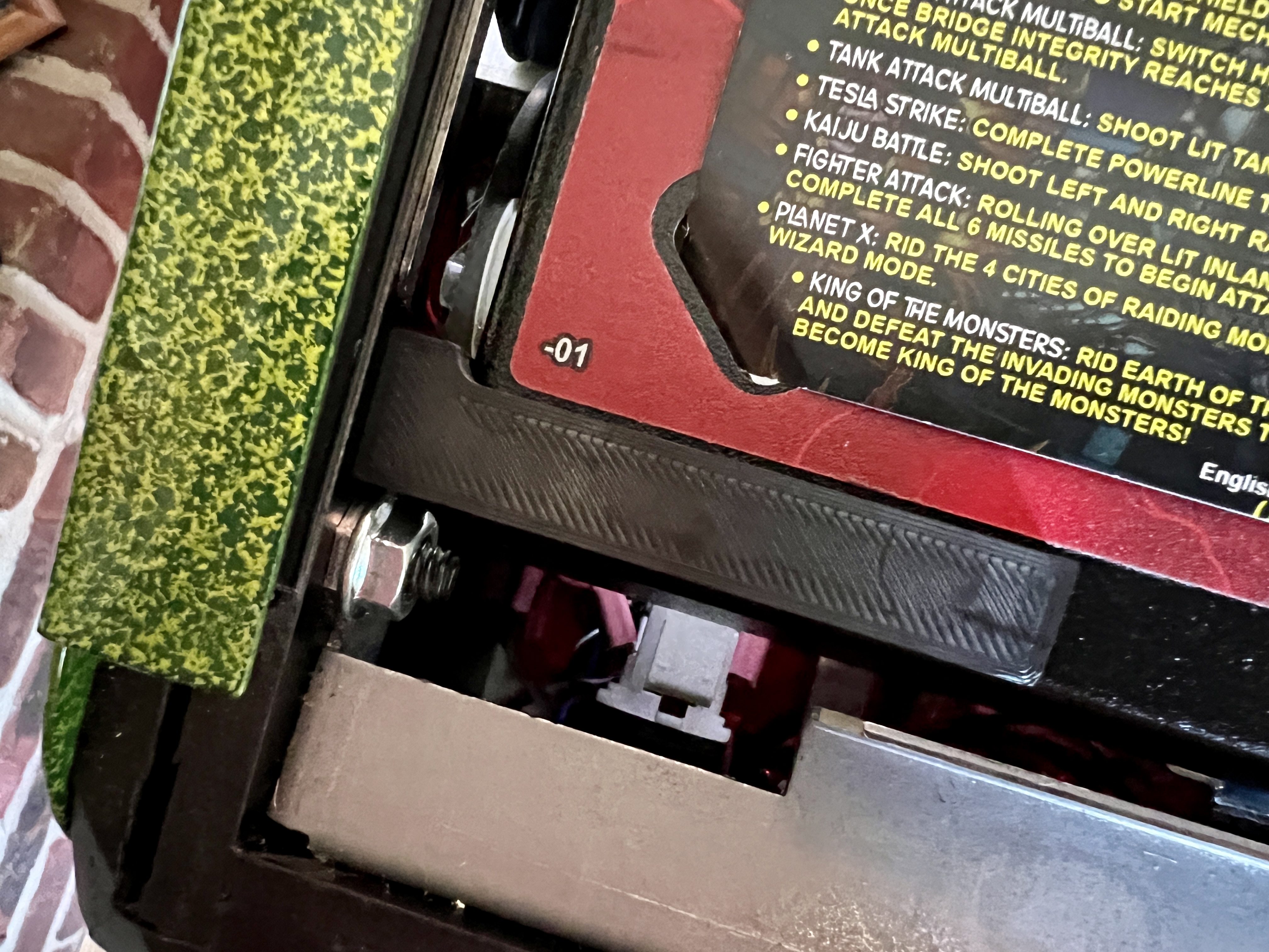 Stern Godzilla Playfield Wedge Shim - Shooter Rattle