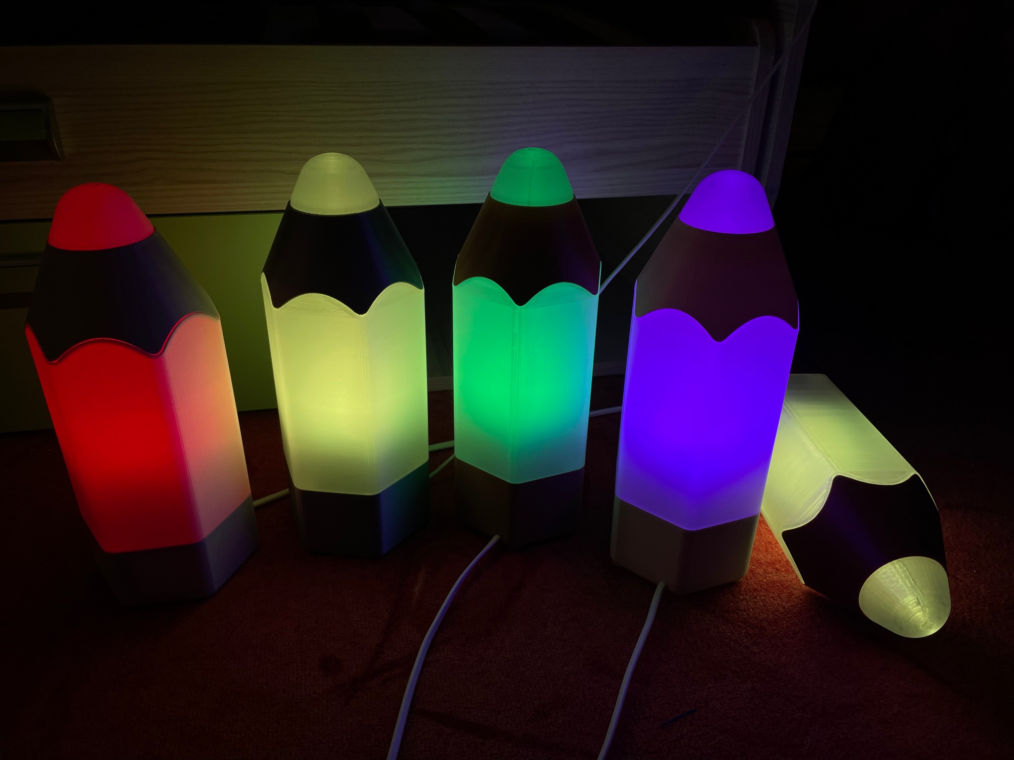 Colorful pencil lamp