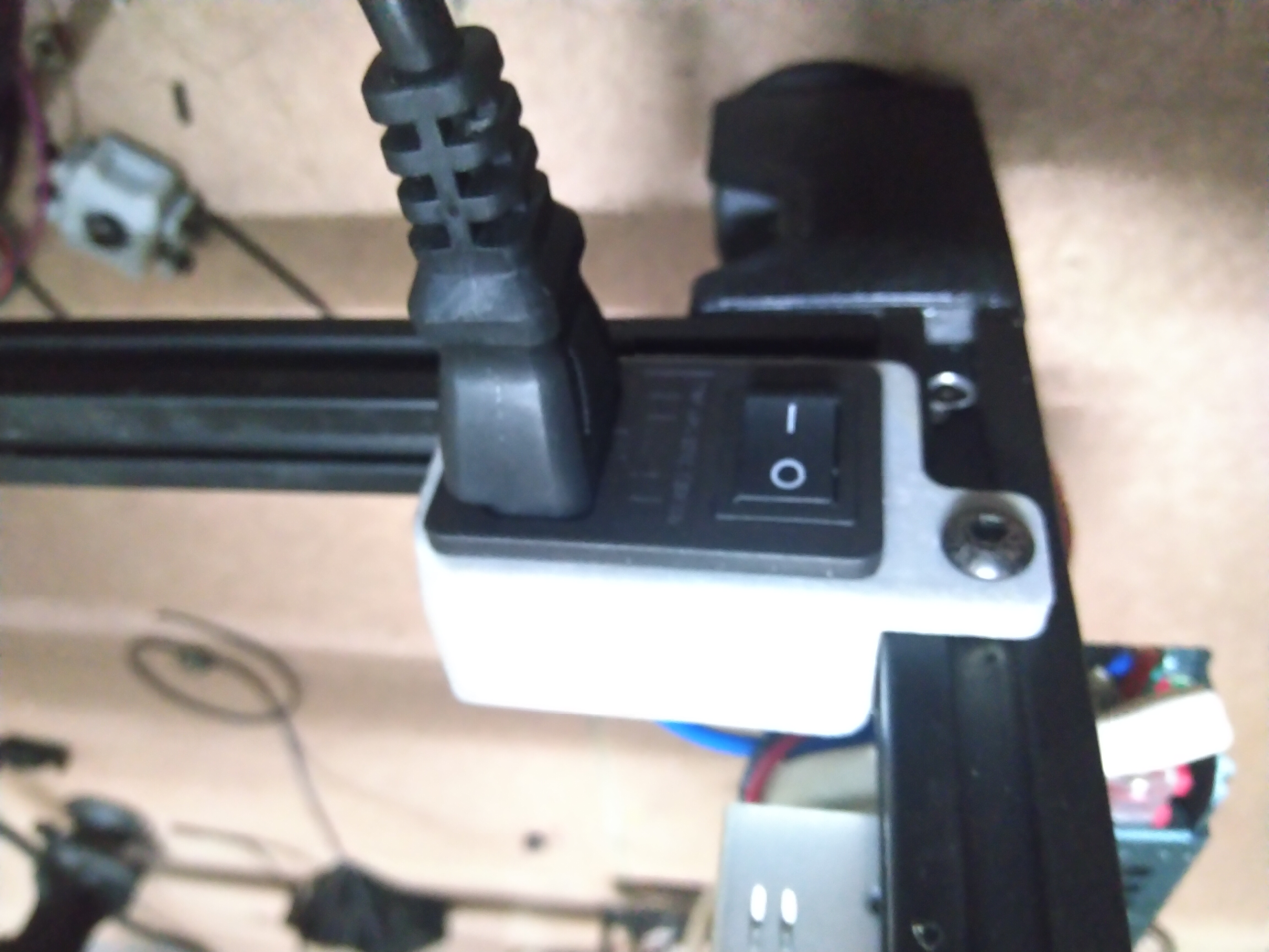 IEC power cord corner interface