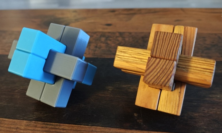 Devil’s Knot Burr Puzzle – Interlocking Brain Teaser | Teufelsknoten (3D Druck) — thumbnail 7
