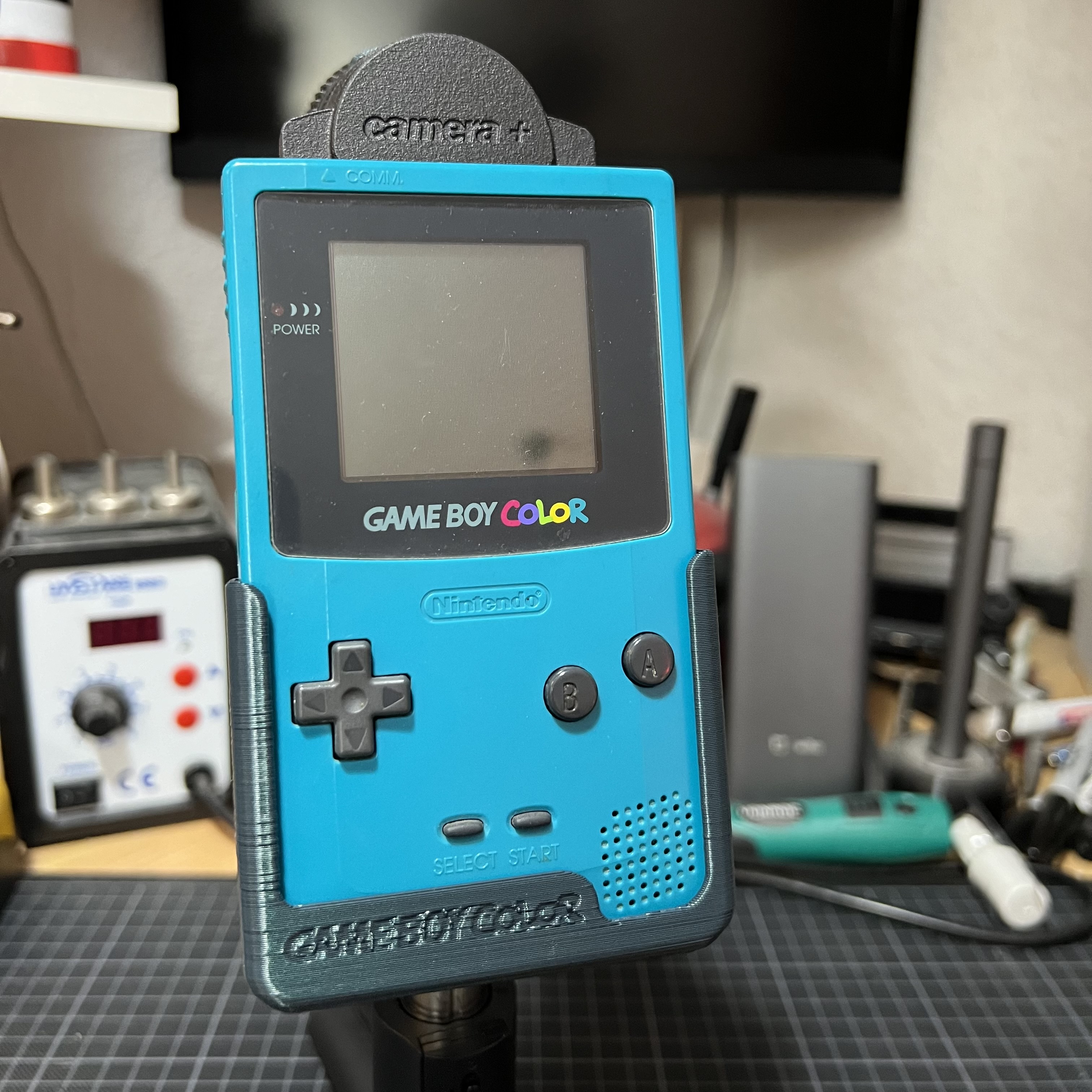 GameBoy Color (GBC) holder with GoPro mount