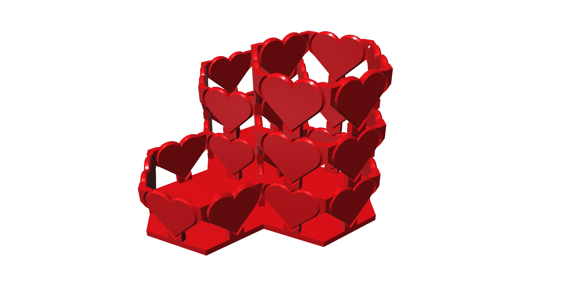 Pen stand holder pencil hearts easy print without support