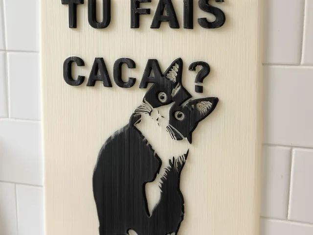 Panneau mural humoristique chats - "Tu fais caca ?"
