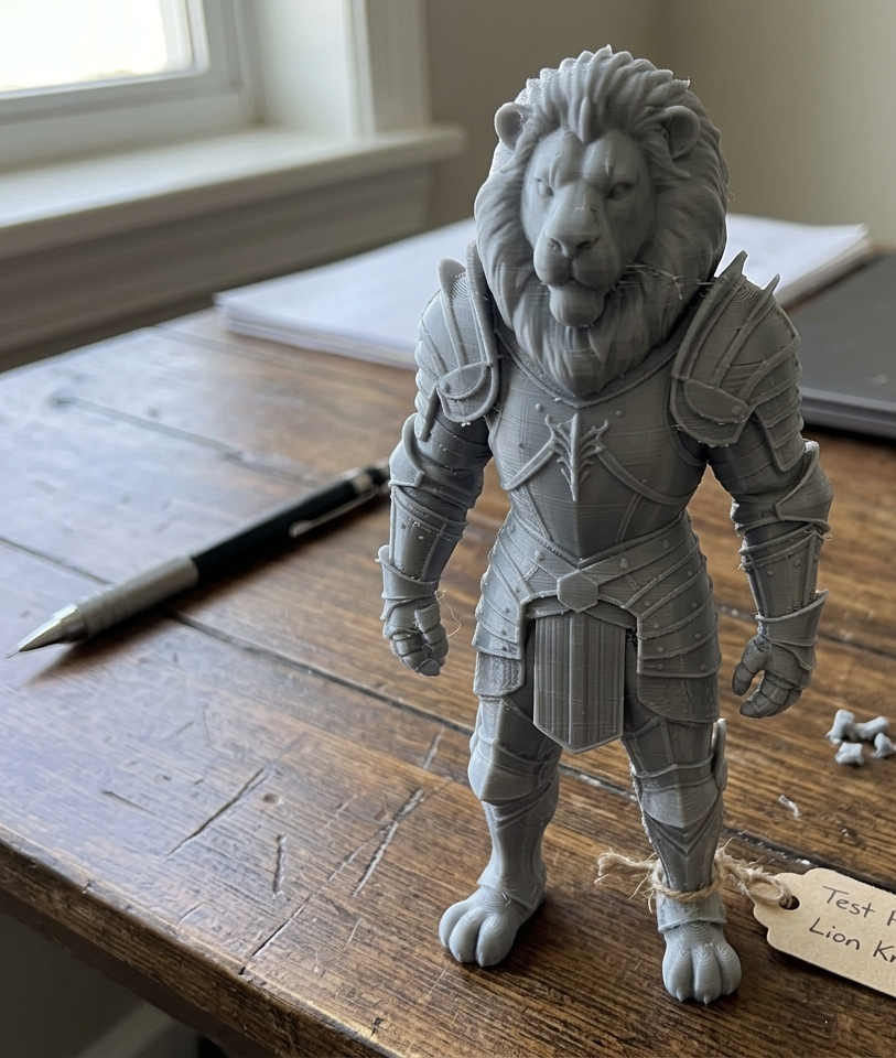 humanoid lion in armor