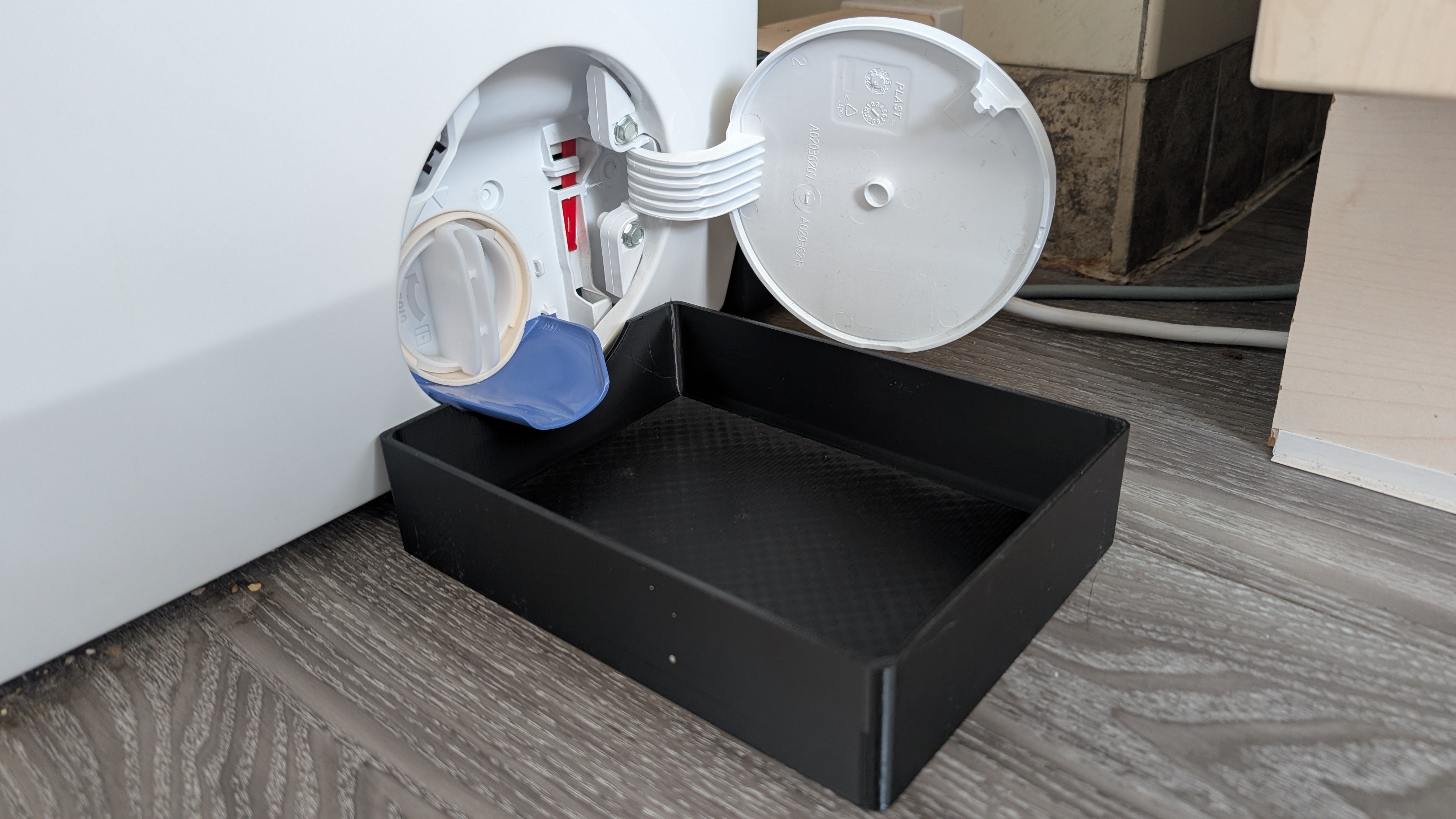 Washing machine lint filter container