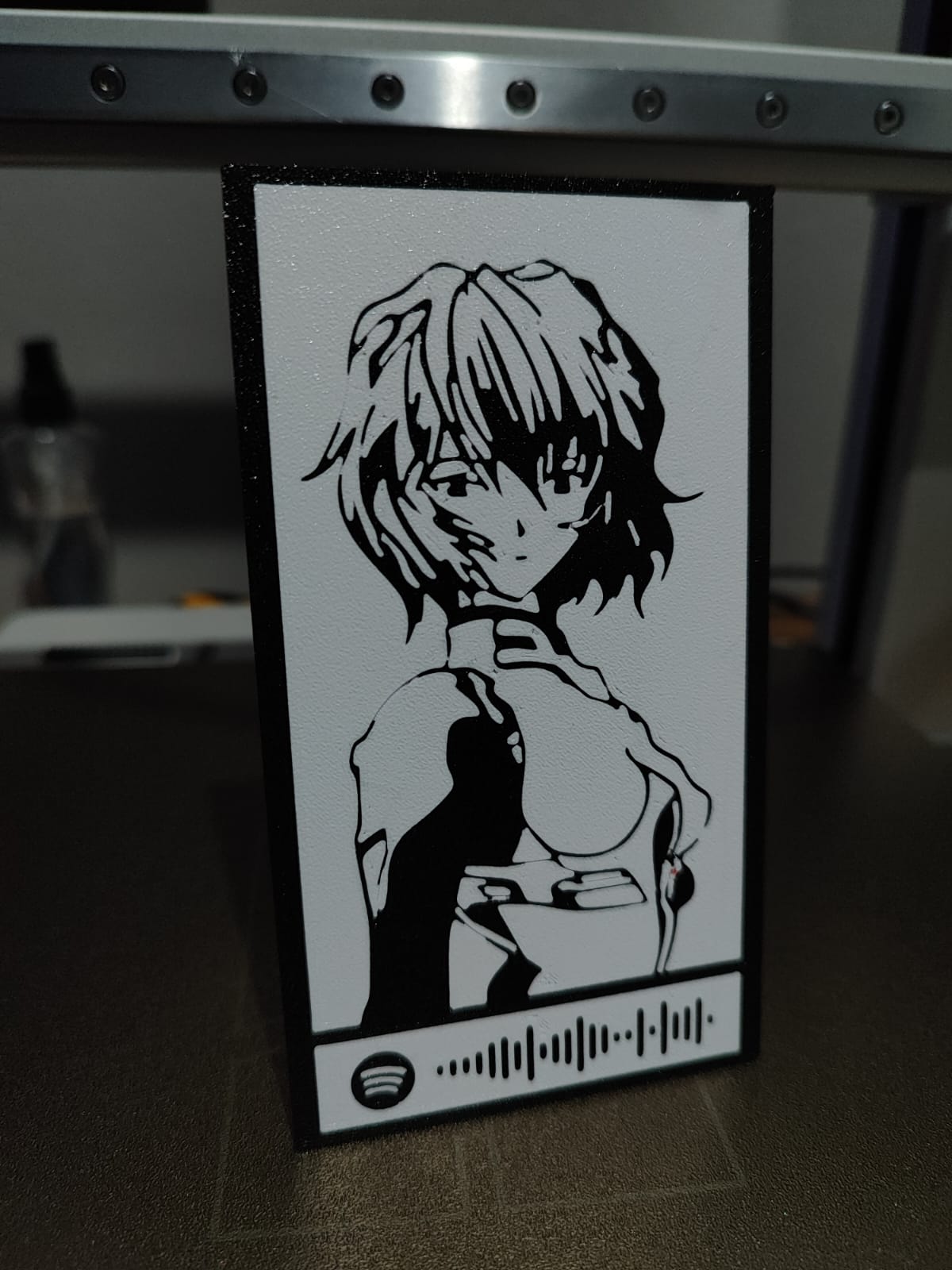 Rei Ayanami Silhouette with Spotify code
