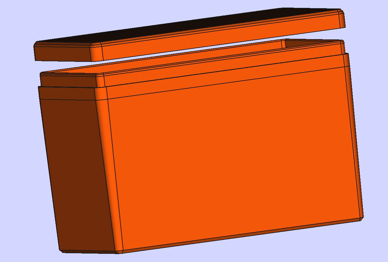 Schachtel mit Deckel, Box with lid; L 180mm x B 100mm, Höhen / heights 30 mm - 120 mm
