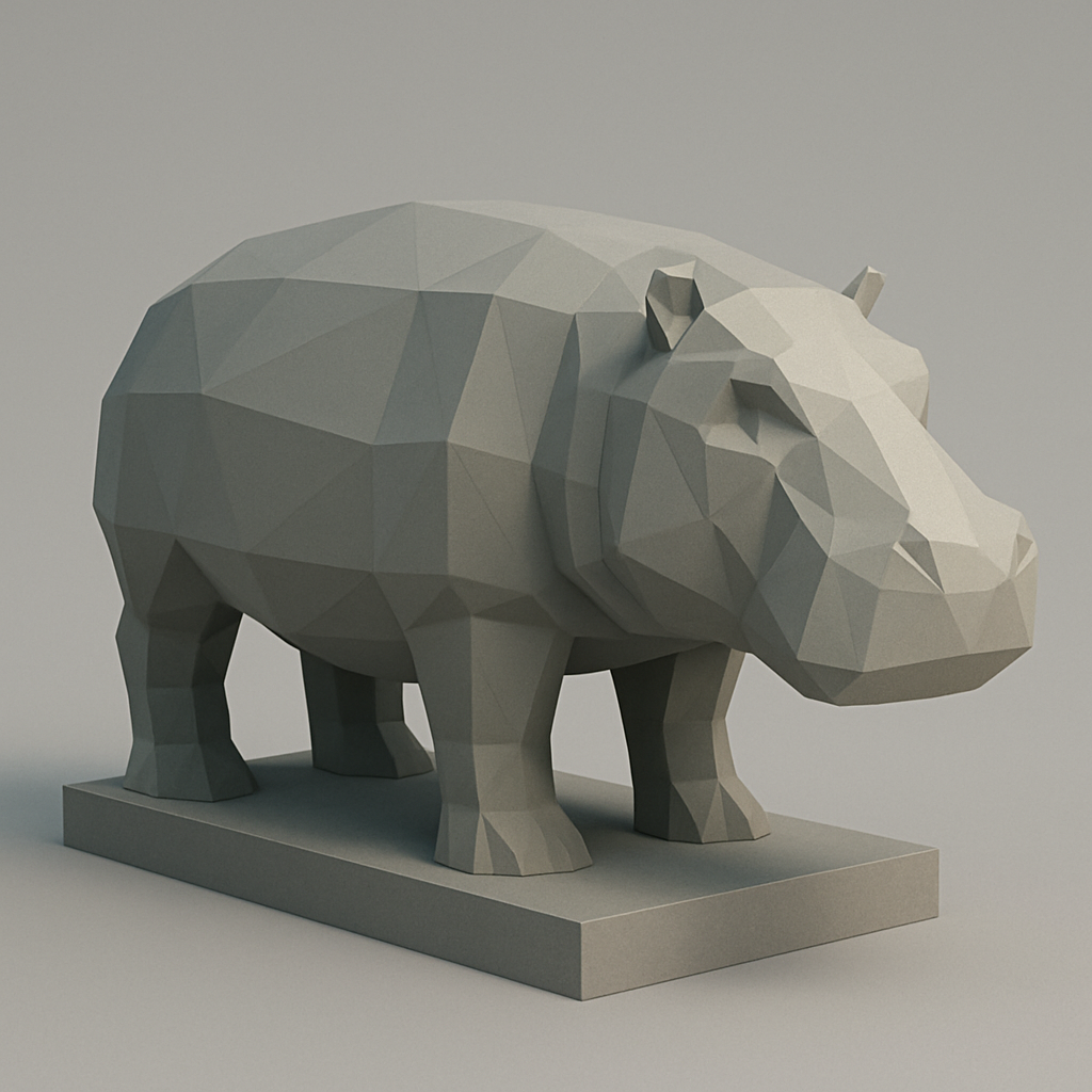 LowPoly Nilpferd