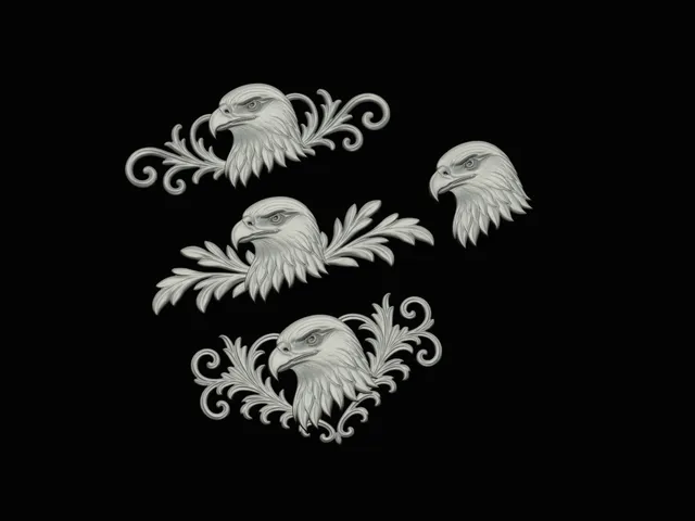 relief set falcon animal symbol model