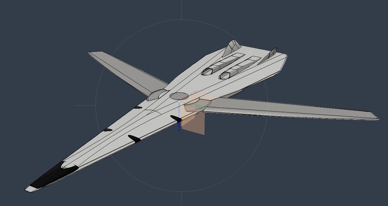Simple swing wing hypersonic airliner design study 3D model