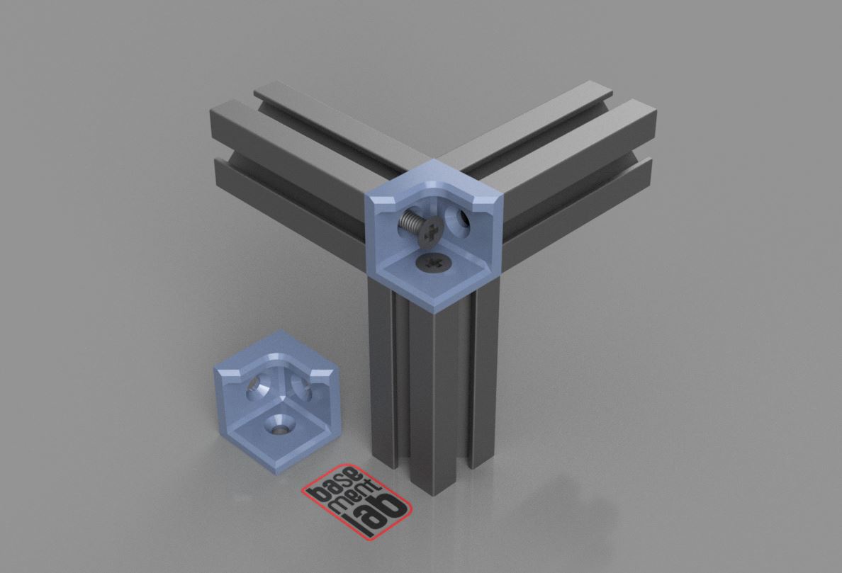 2020 Connector 3 Way Corner Bracket _Alu Profile