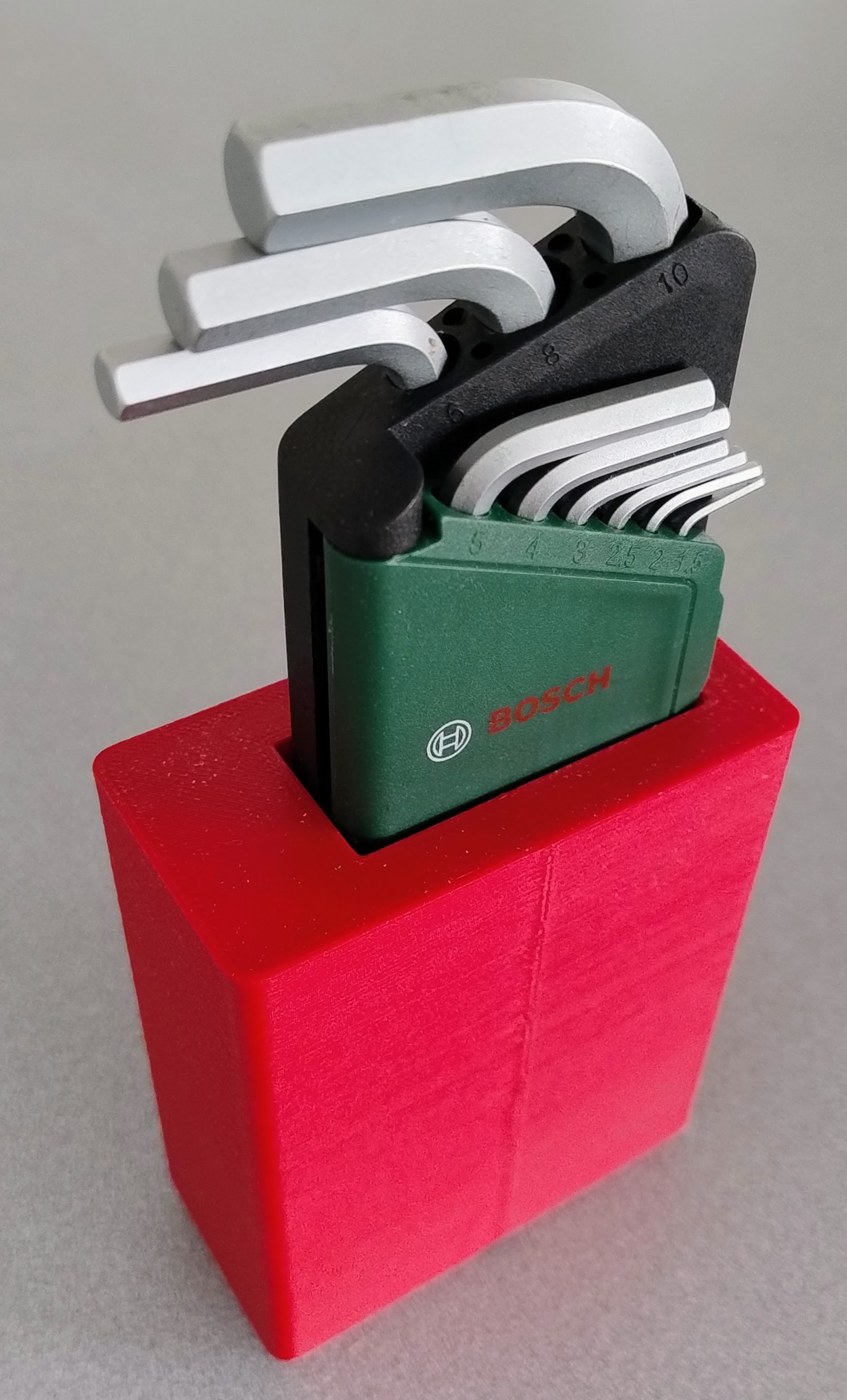Gridfinity Bin 2×1 for Bosch Home & Garden 9-Piece Allen Hex Key Set