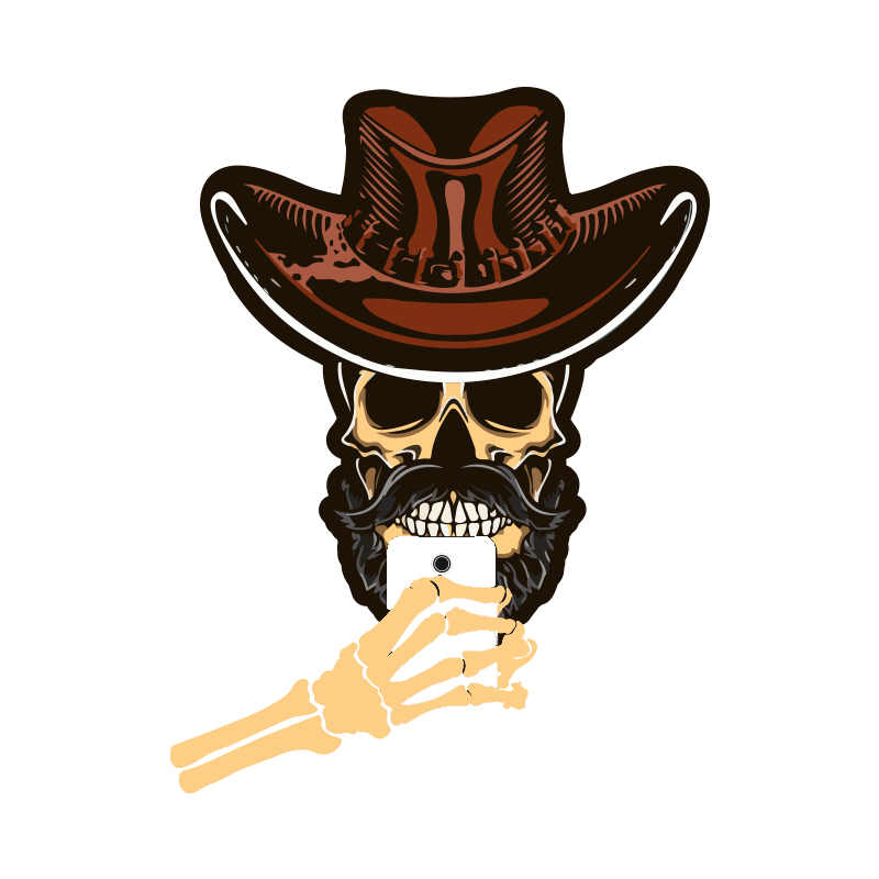 Skull cowboy selfie