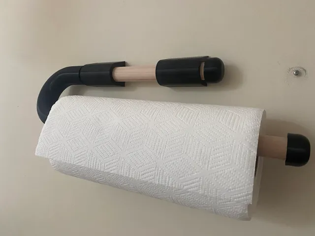 Towel holder with wood