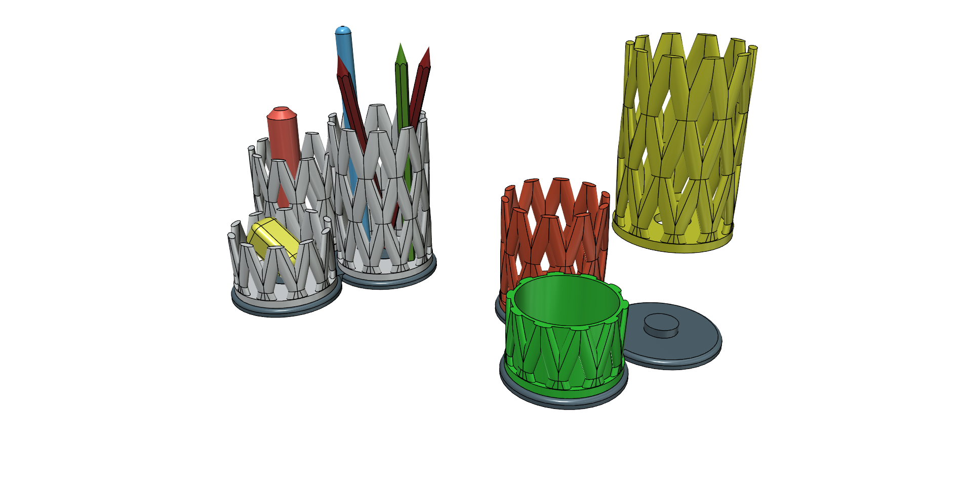 Pencil holder stand pen easy print
