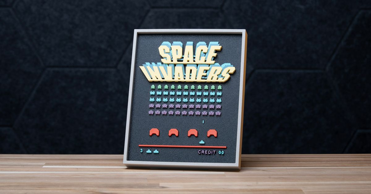 Space Invaders Frame (No Support, No AMS, No Glue) by The Kit Kiln