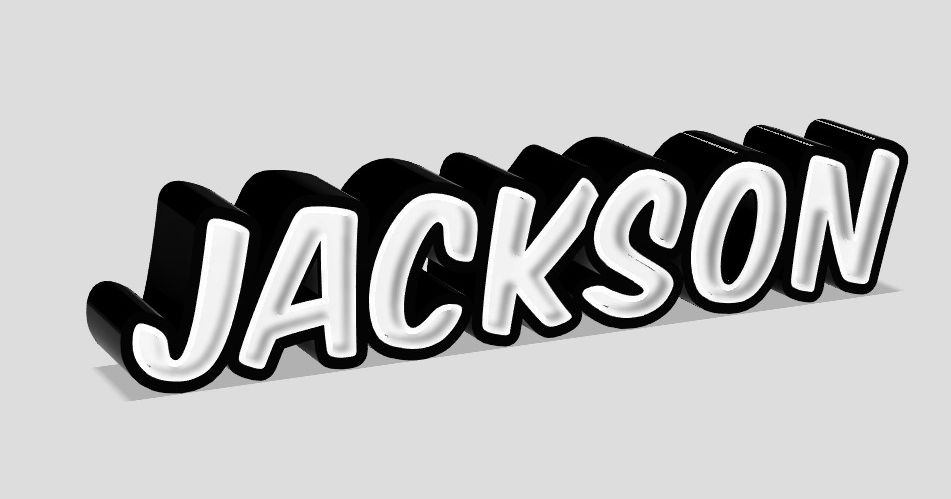 Jackson Nameplate by DickF | Download free STL model | Printables.com