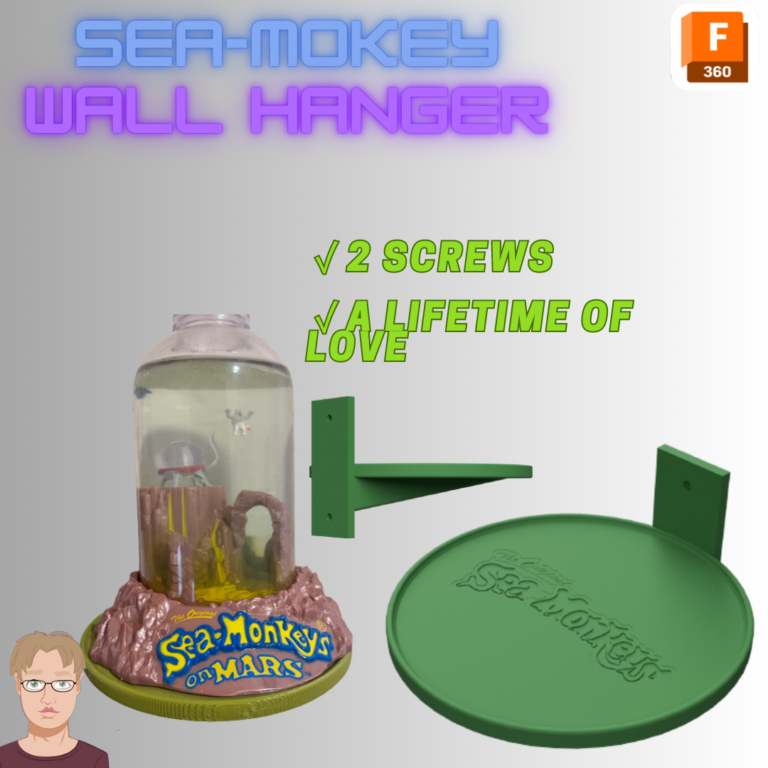 Sea Monkey Wall Mount (Design Files Included) by neatstranger, Download  free STL model