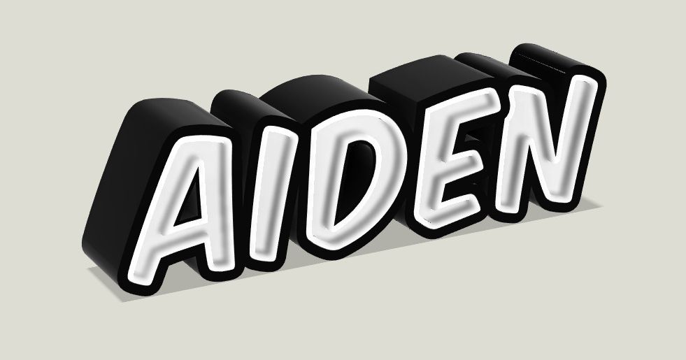 Aiden Nameplate by DickF | Download free STL model | Printables.com