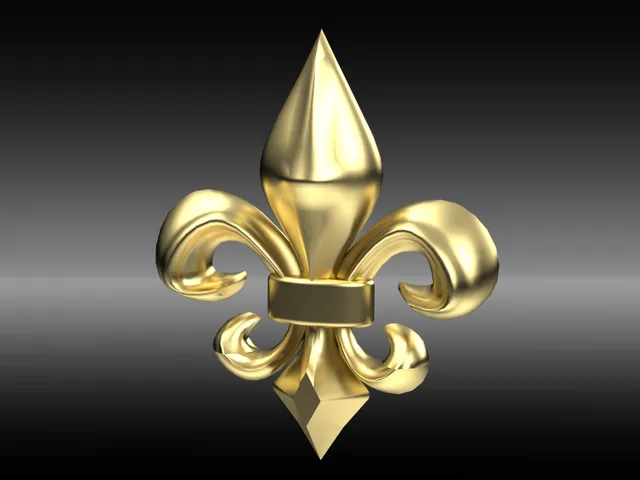 French Lily Wall Decoration ''Fleur-de-lis'' With Mount