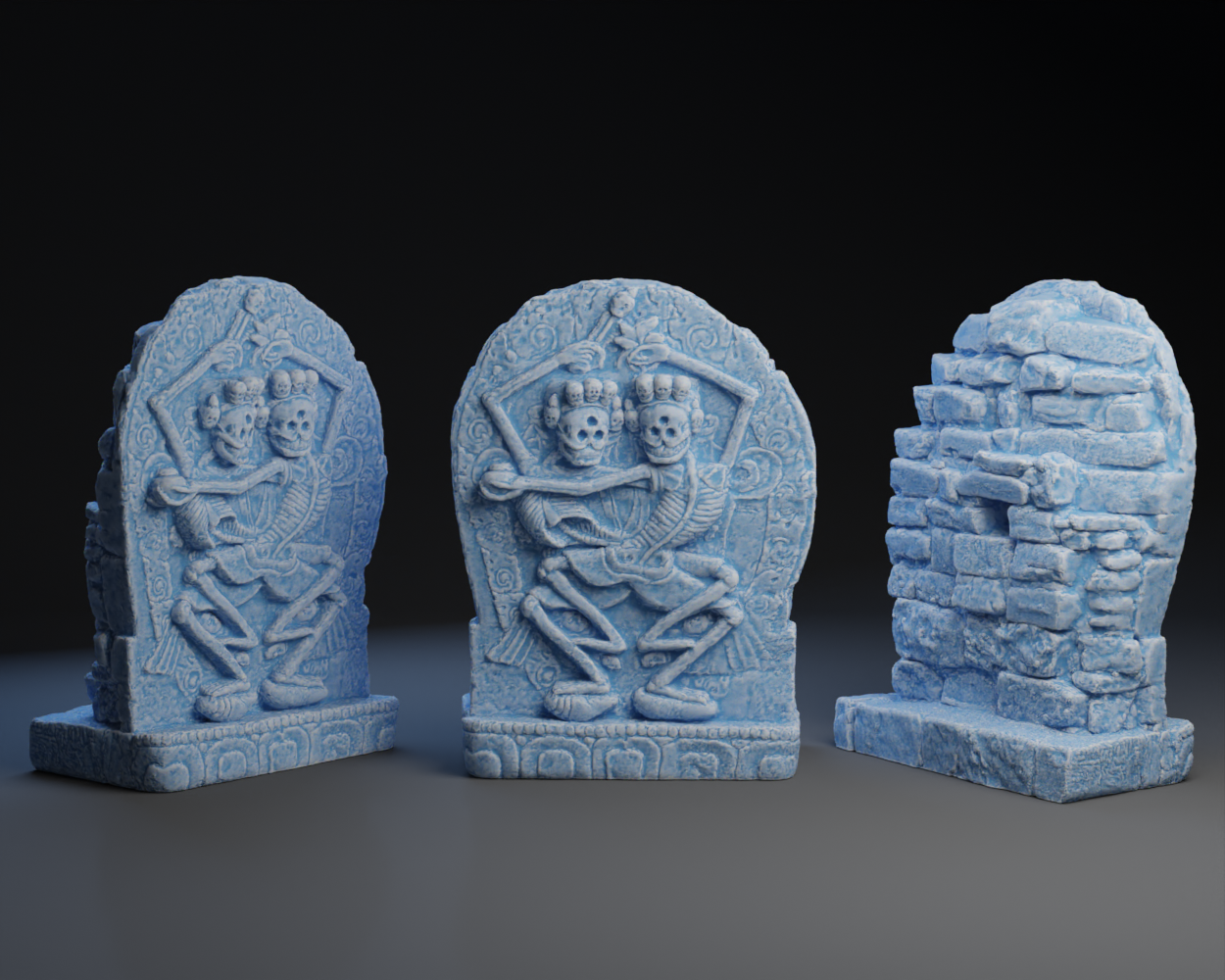 Mongolian Buddhist Dancing Citipati Deities