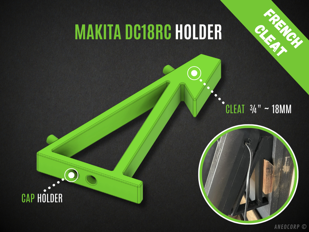 French Cleat - Makita Charger DC18RC Support