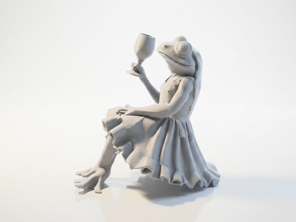Elegant Frog Wine Glass Figurine Animal 3D Printable