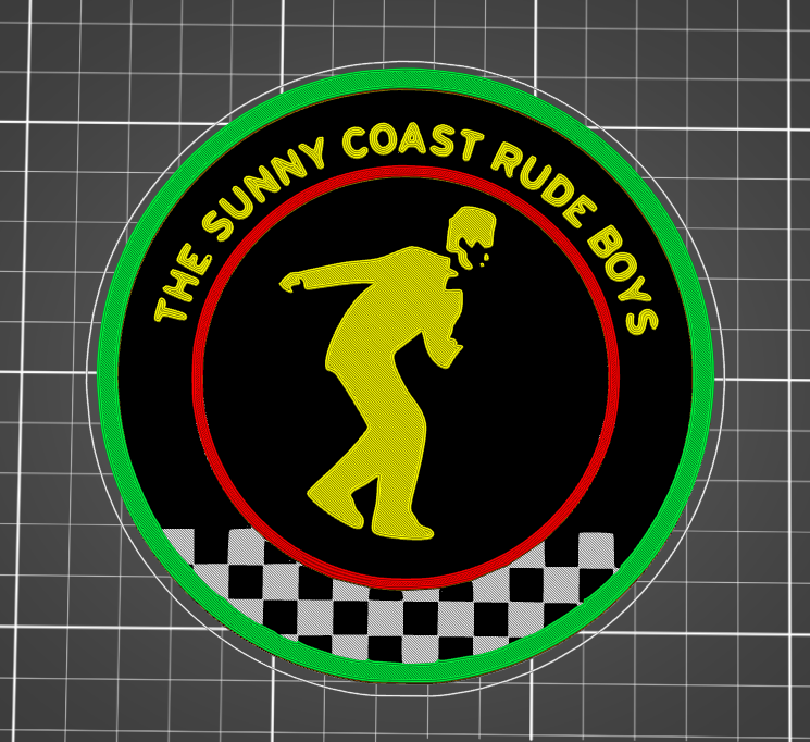 Sunny Coast Rude Boys - dancing person logo