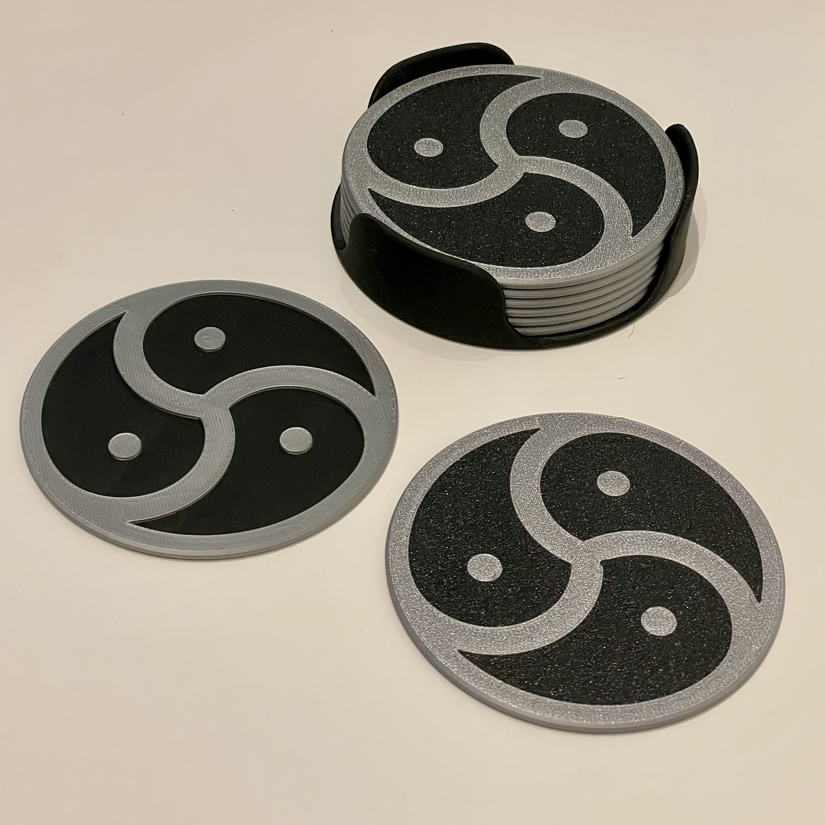 Triskelion Coasters with Stand