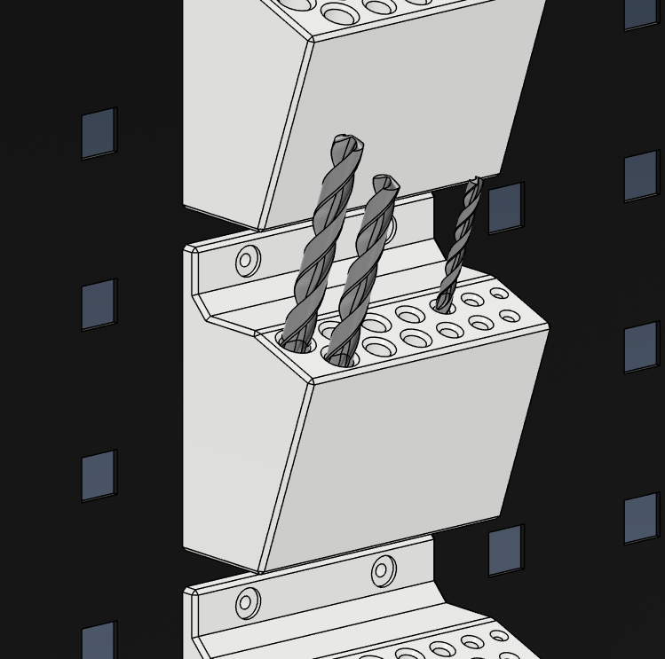10mm square hole 38mm pitch pegboard attachments