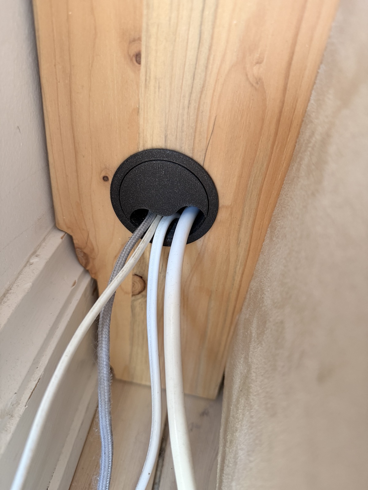 Furniture cap with cover for wires