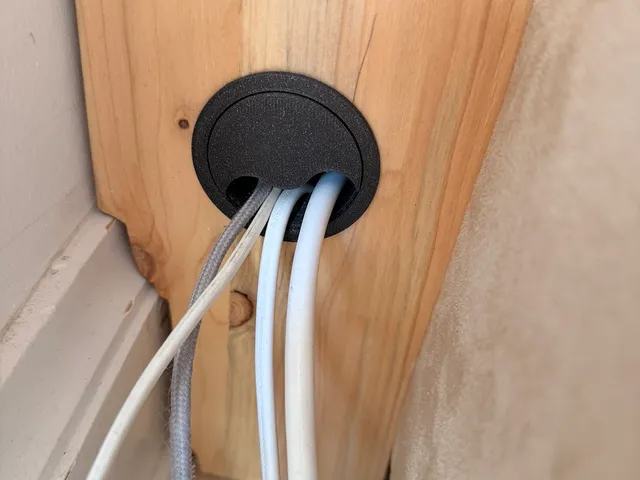 Furniture cap with cover for wires