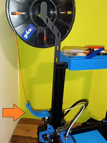 Filament guide (vertical to horizontal) for filament break detection sensor