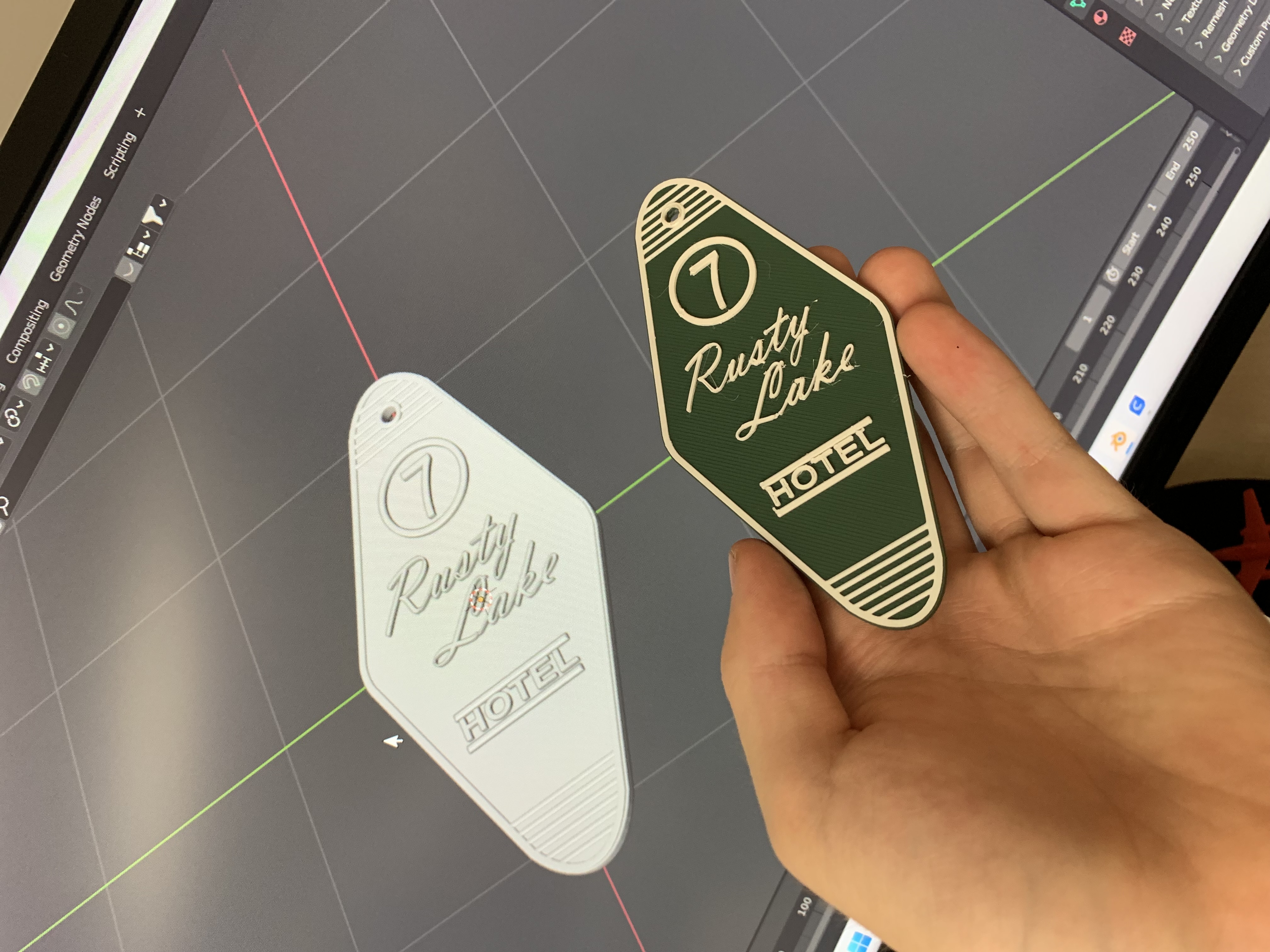 Rusty lake hotel keychain