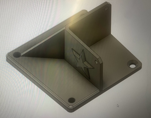 Cornhole board corner mounts.