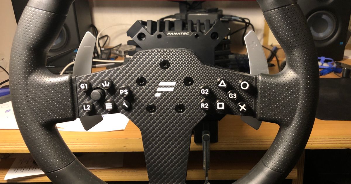 Fanatec CSL steering wheel P1 V2 - custom button caps by kmarty 