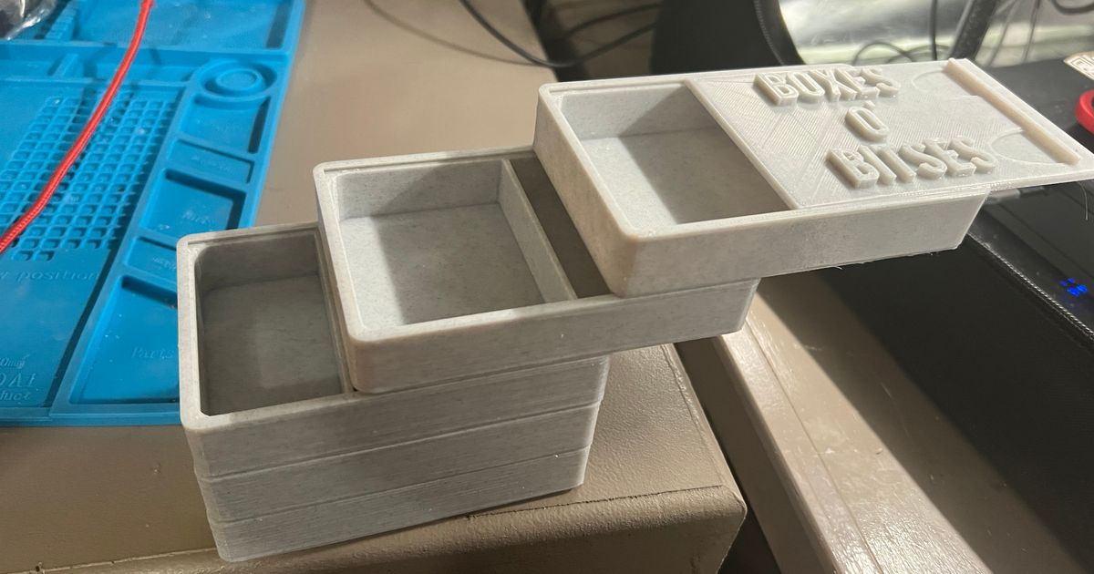 Stackable Slidable Boxes o' Bitses by rezips | Download free STL model ...