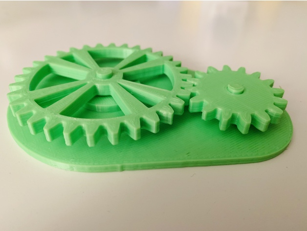 2-to-1 Ratio Set of Gears by EngineeringWithLui | Download free STL ...