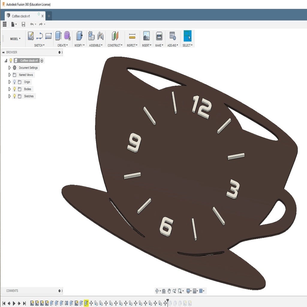 Miniatura 2 do modelo 3D Coffee Time Kitchen Clock