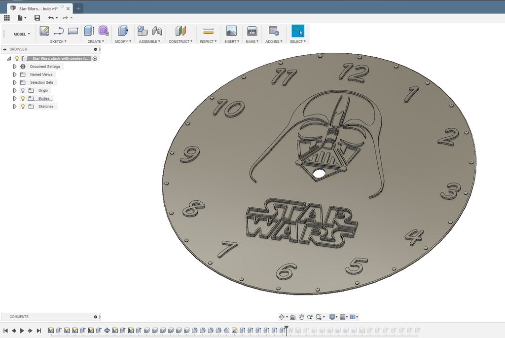 Miniatura 2 do modelo 3D Star Wars kids clock