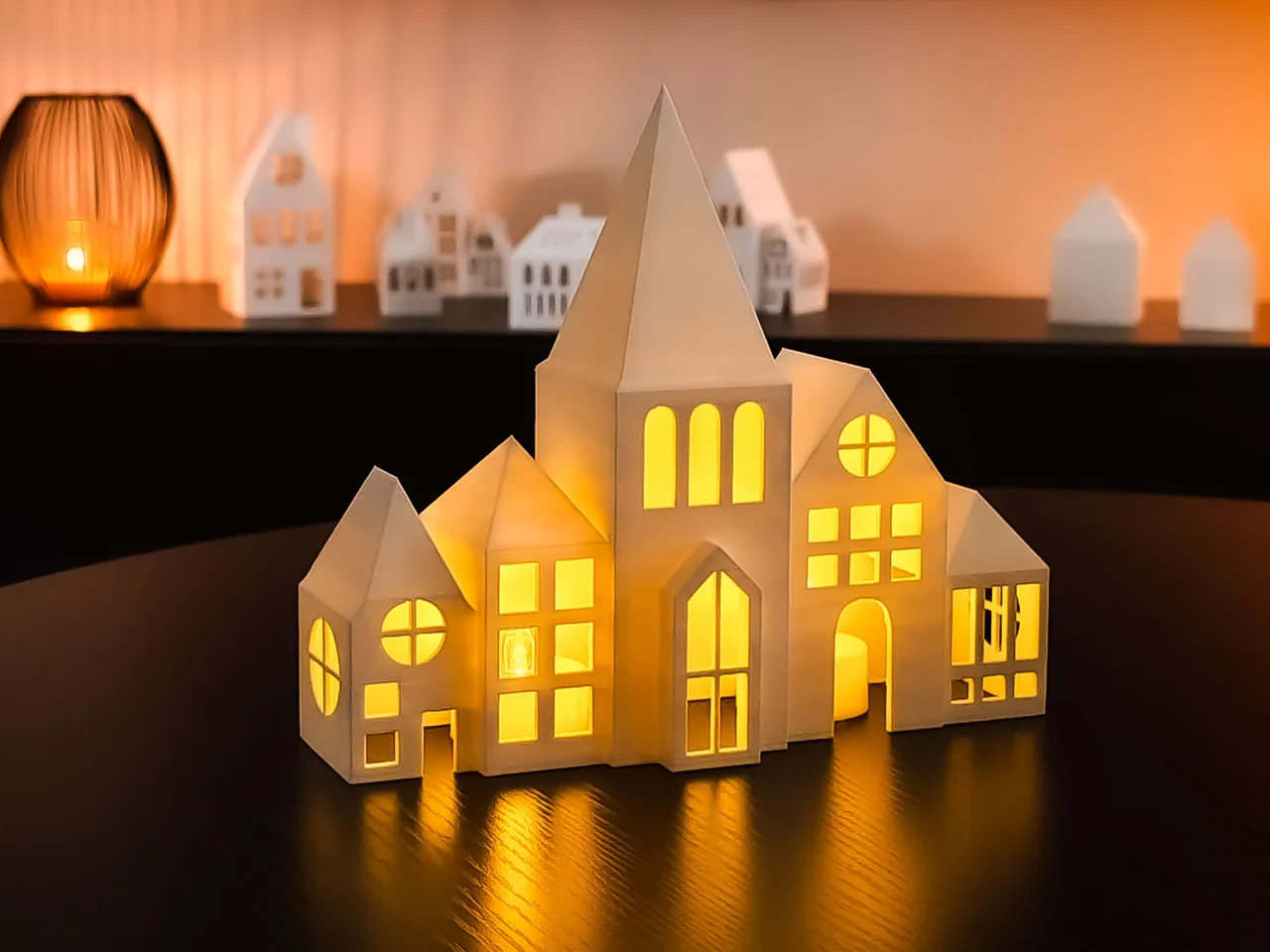 Weihnachtshaus Christmas Deko teelight holder by Print2touch