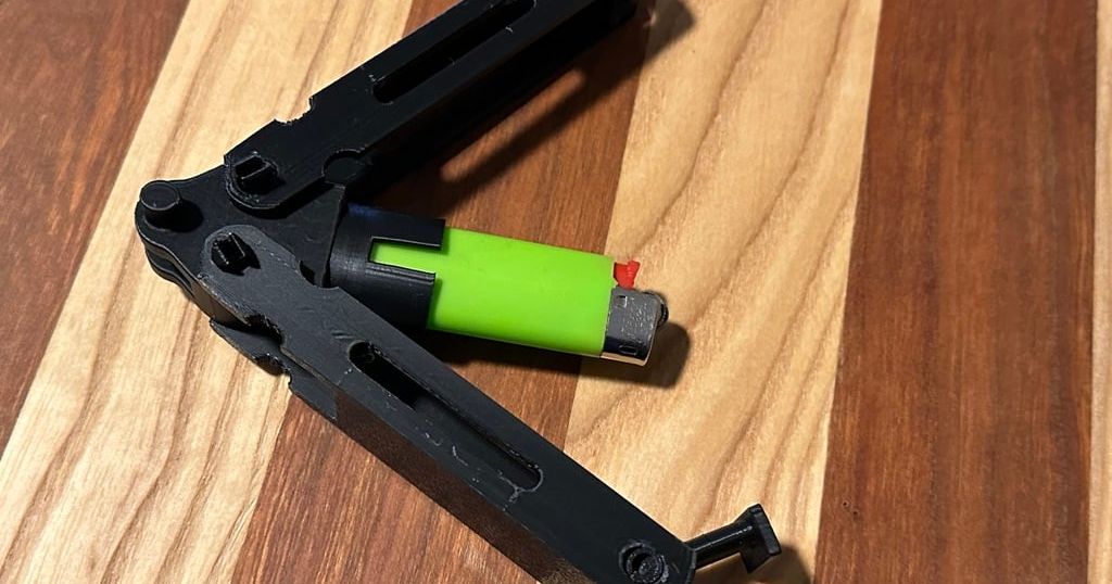 Balisong, Butterfly Lighter Holder (mini bic) by Utility Blade Builds Download free STL model