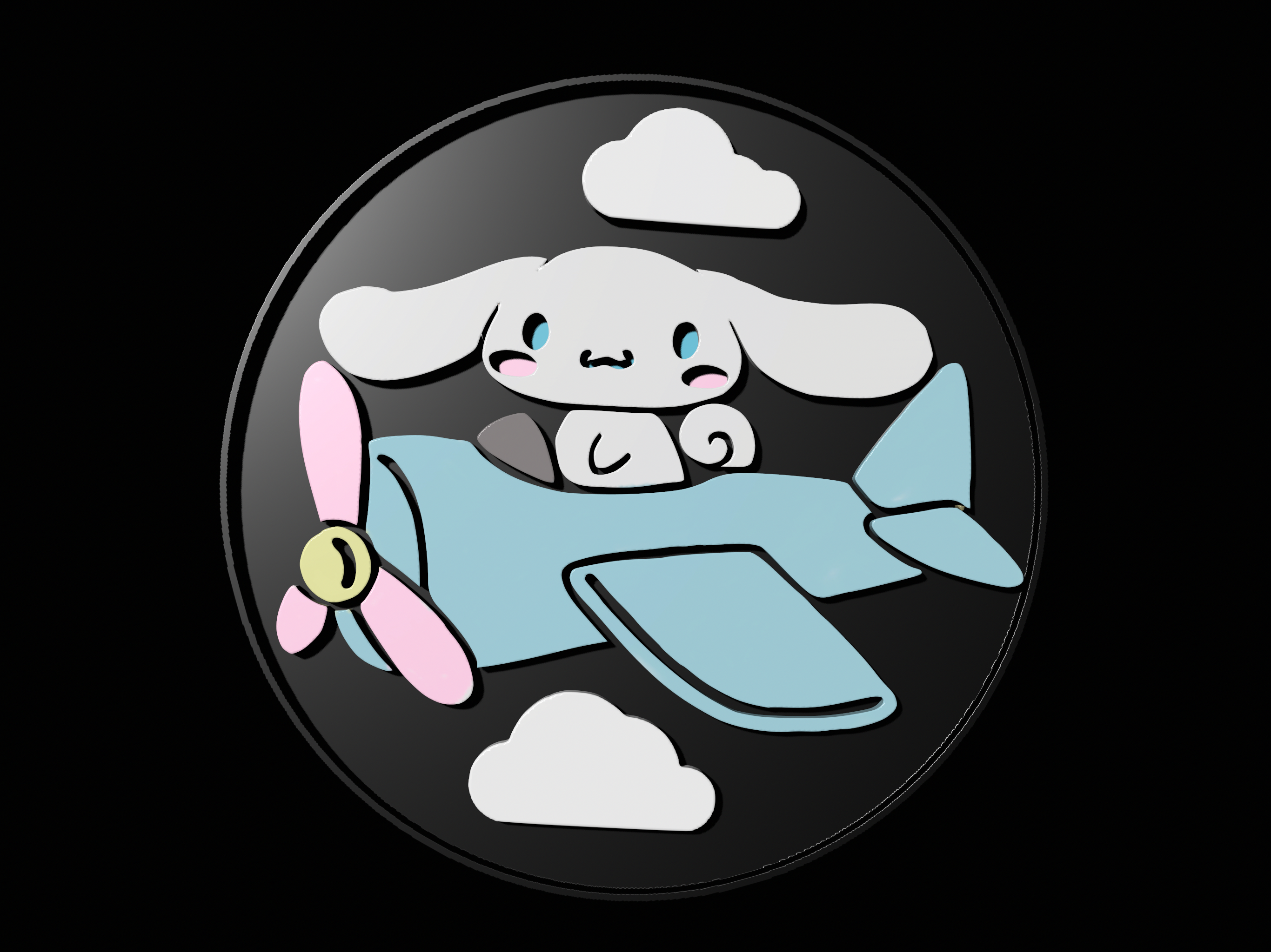 Cinnamoroll on a plane coaster