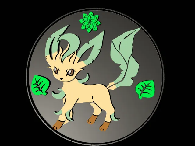 Leafeon coaster / coin pokemon