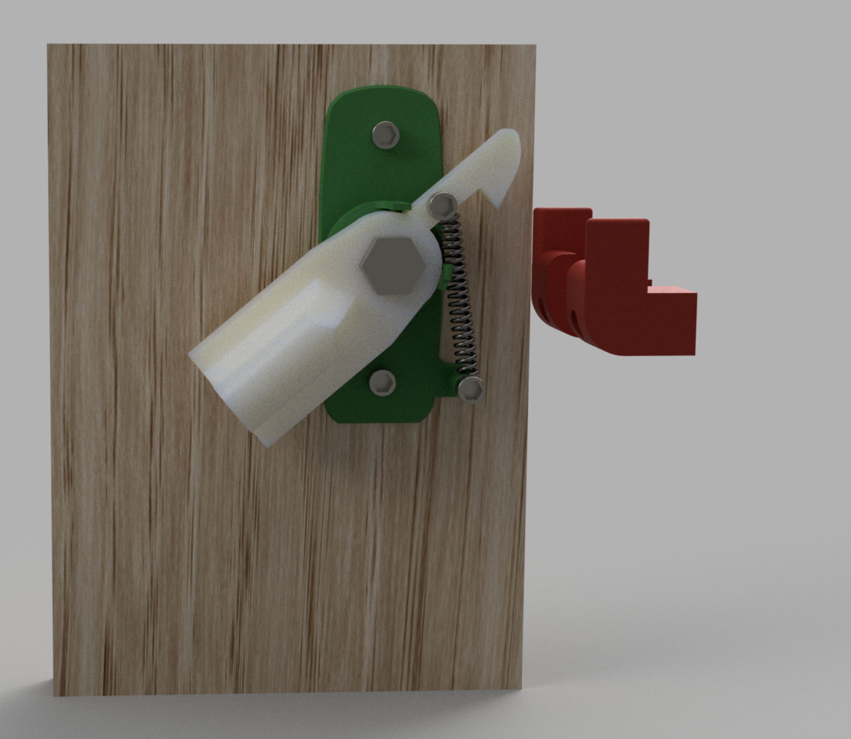 Cat-Proof Foldable Door Latch (3D Printable Spring-Loaded Lock)