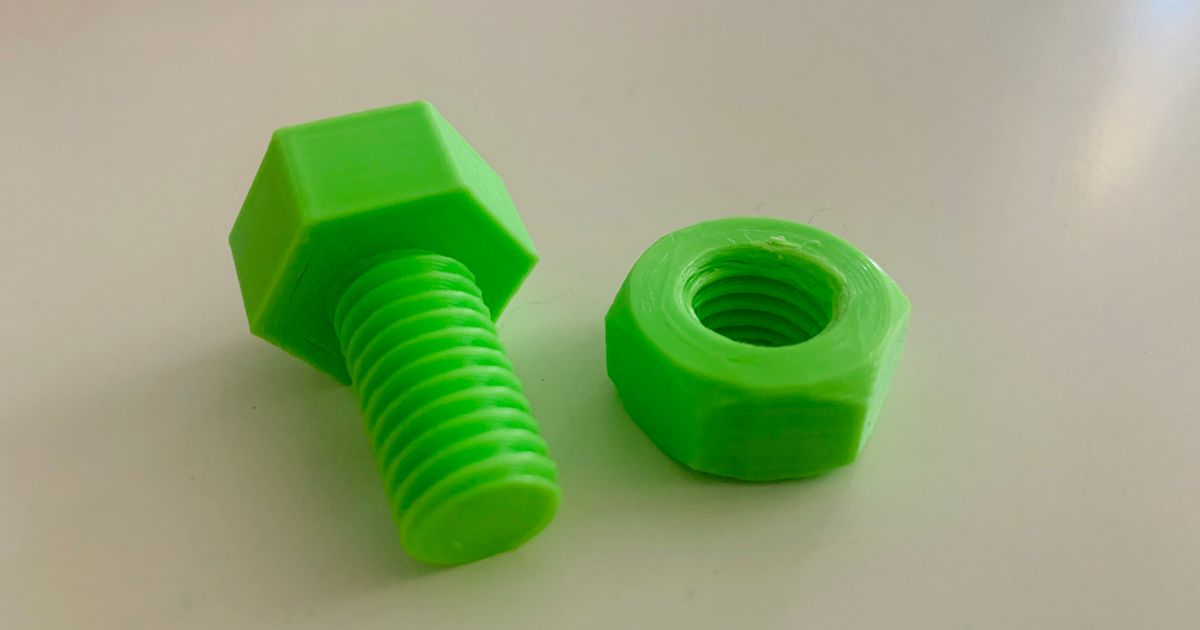 M12 Nut and Bolt Set by EngineeringWithLui Download free STL model