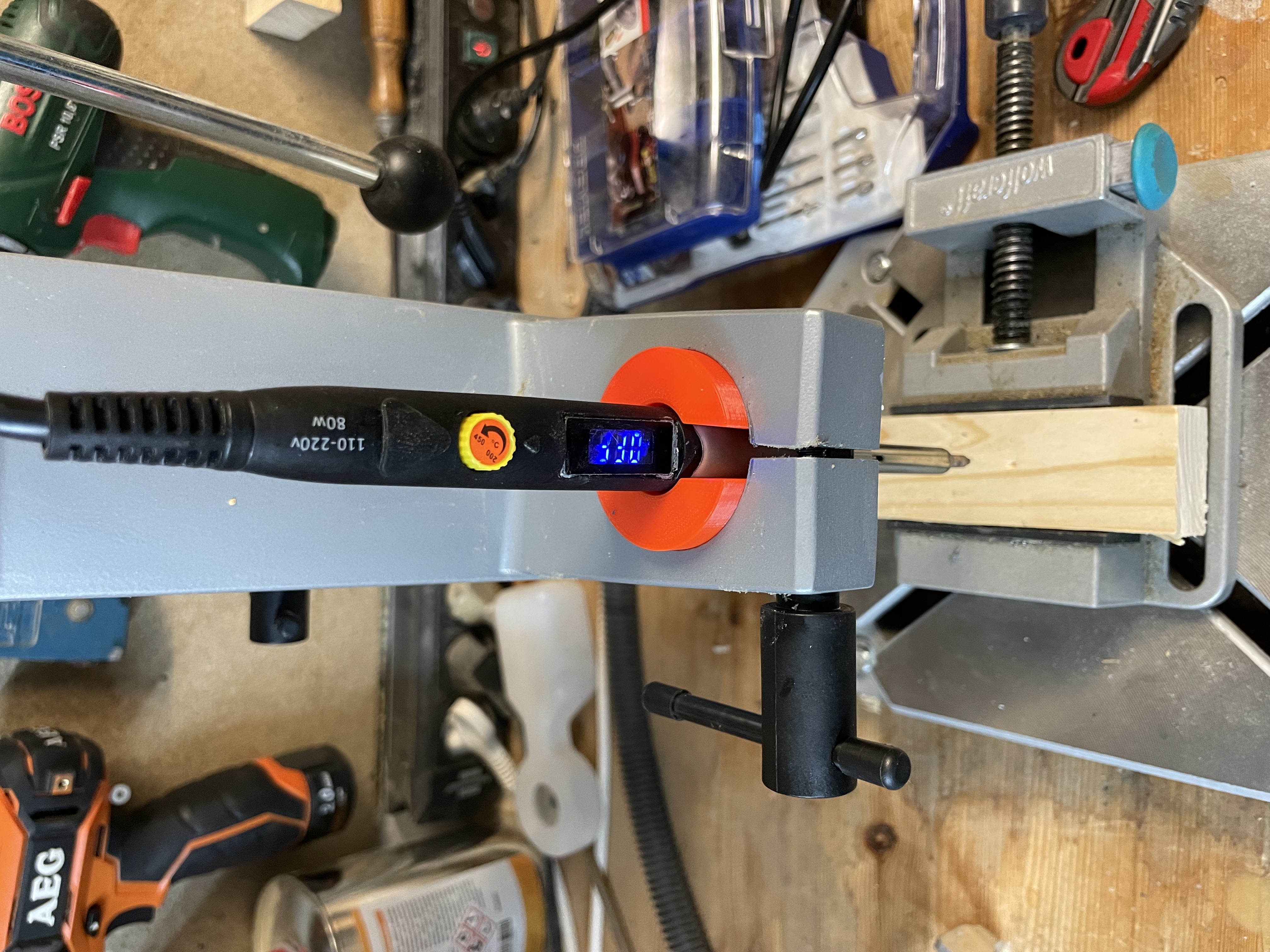 Adapter Lötkolben auf Bohrmaschinenstander