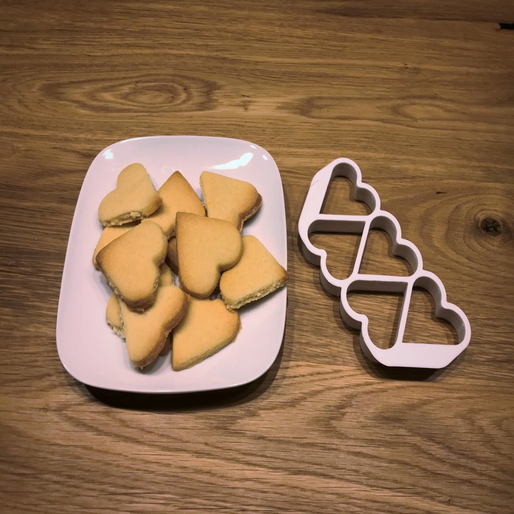 Heart cookie cutter (five at once)