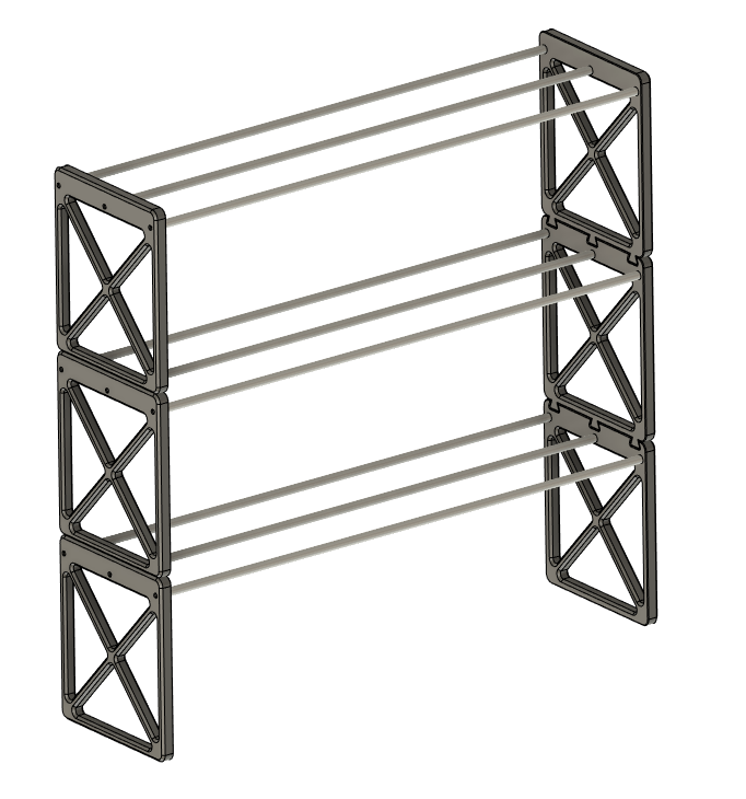 Miniatura 2 do modelo 3D Shoe rack - stackable version
